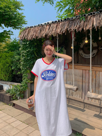 ☀️배색 롱 원피스
