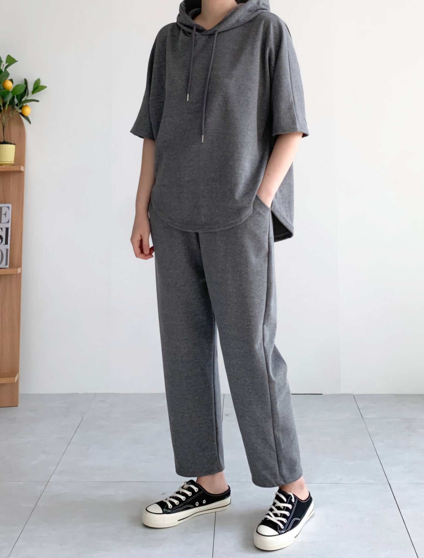 후드반팔 트레이닝 Set