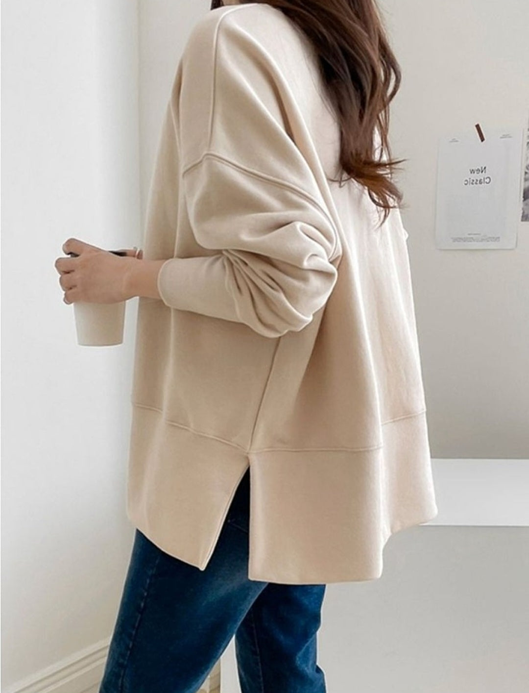 시보리 트임 맨투맨