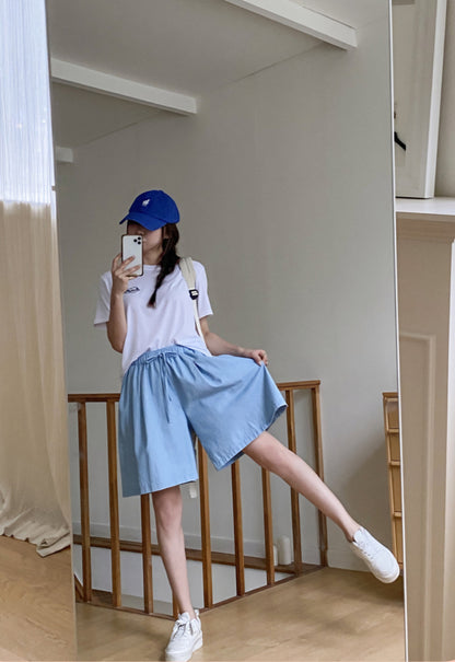 5부 데님 팬츠