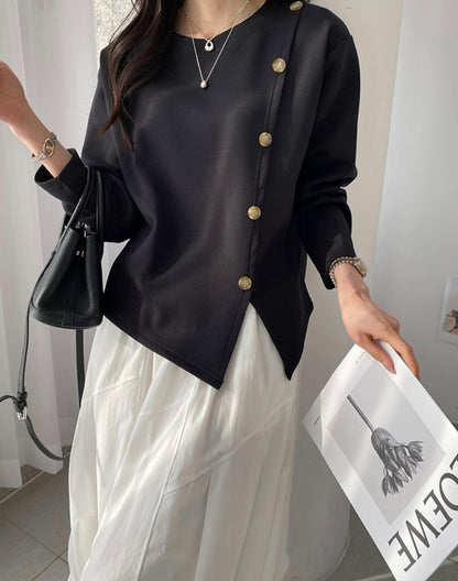 ⏩️ 사선 버튼 티셔츠