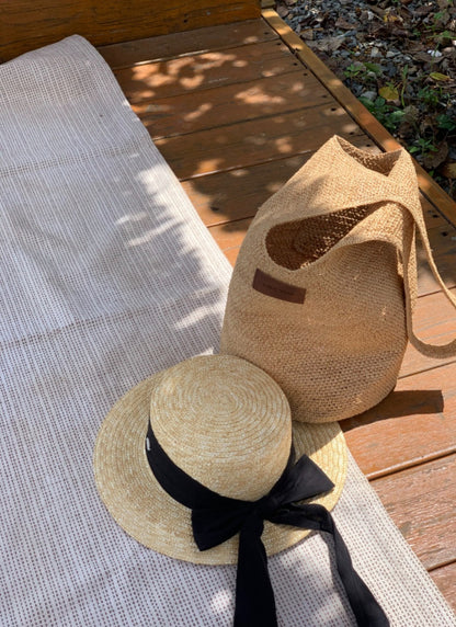 🏖 멋녀 리본 라피아햇