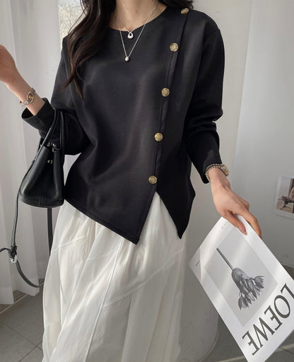 ⏩️ 사선 버튼 티셔츠