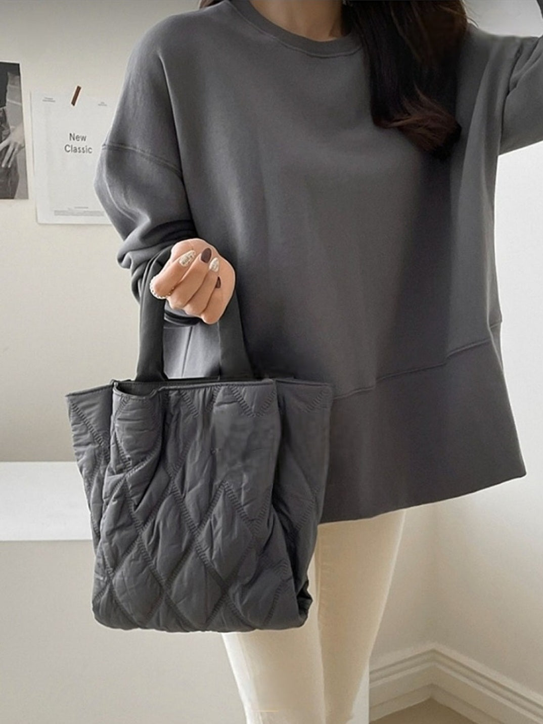 시보리 트임 맨투맨