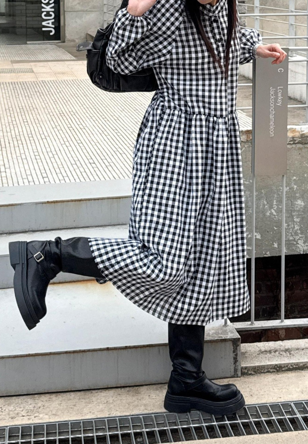 ⏩️ 체크 아방 롱원피스