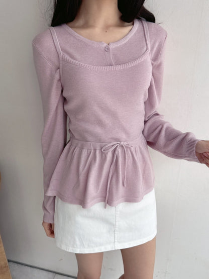 ⏩️ 플레어 나시& 라운드넥 가디건 Set