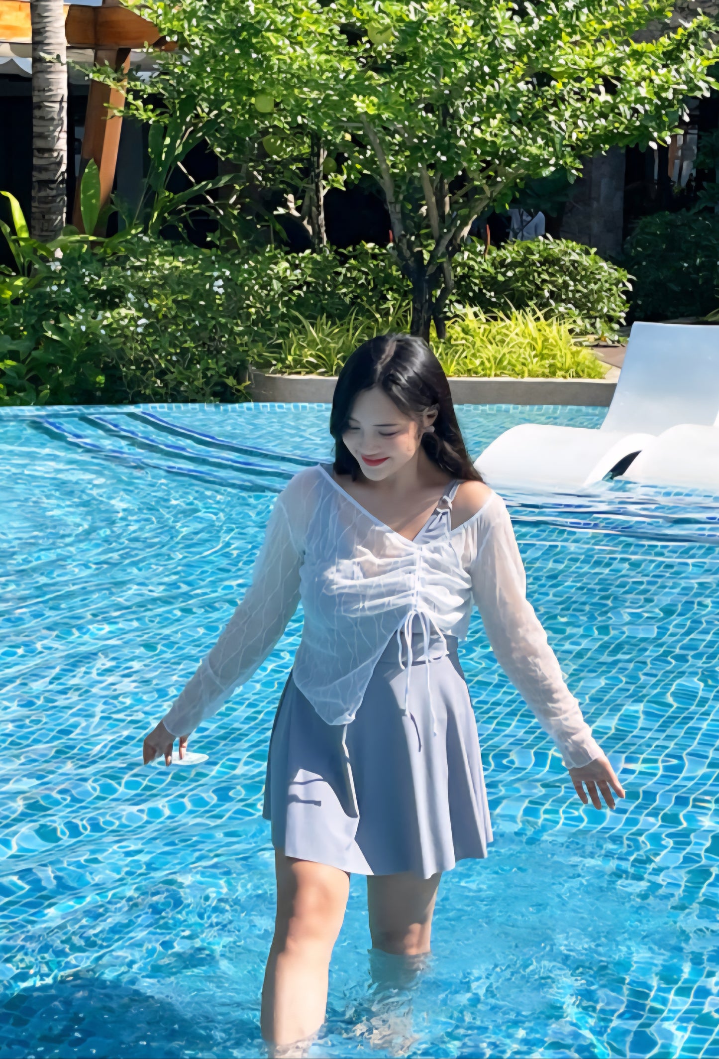 🩱 셔링 시스루 커버업 SET [~5XL]