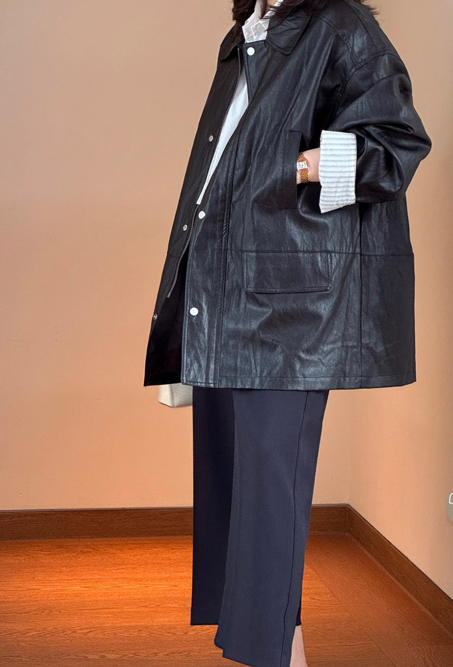 메리 하프 레더자켓