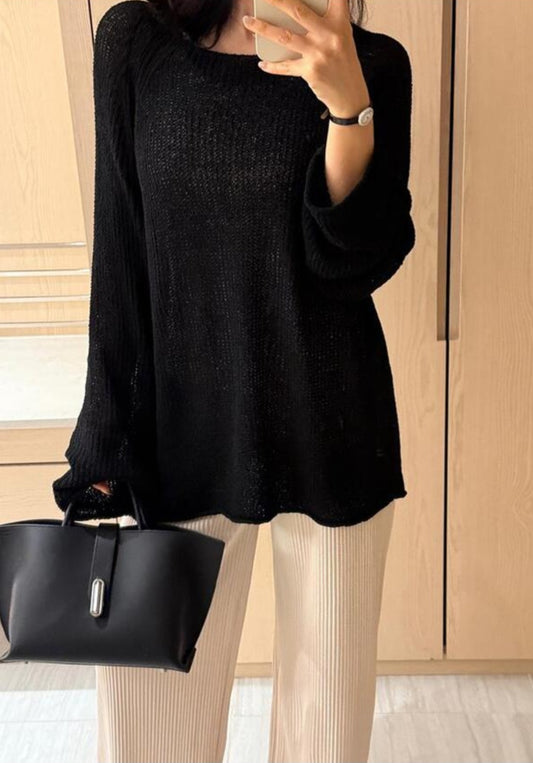 부클 박시핏 니트