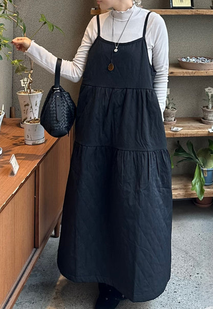 누빔 레이어드 원피스