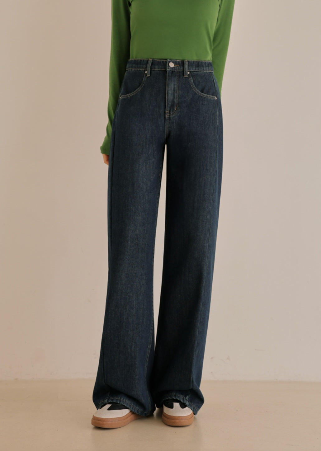 (NEW)절개 하이웨스트 와이드 청바지 S-2XL 3단기장