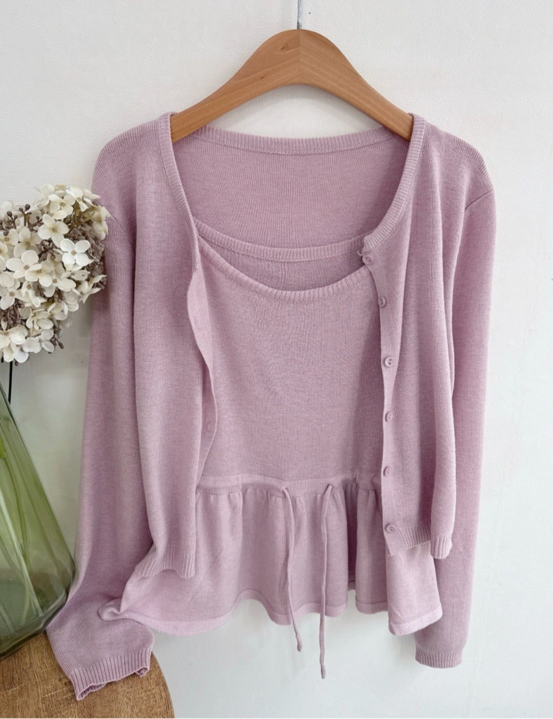 ⏩️ 플레어 나시& 라운드넥 가디건 Set